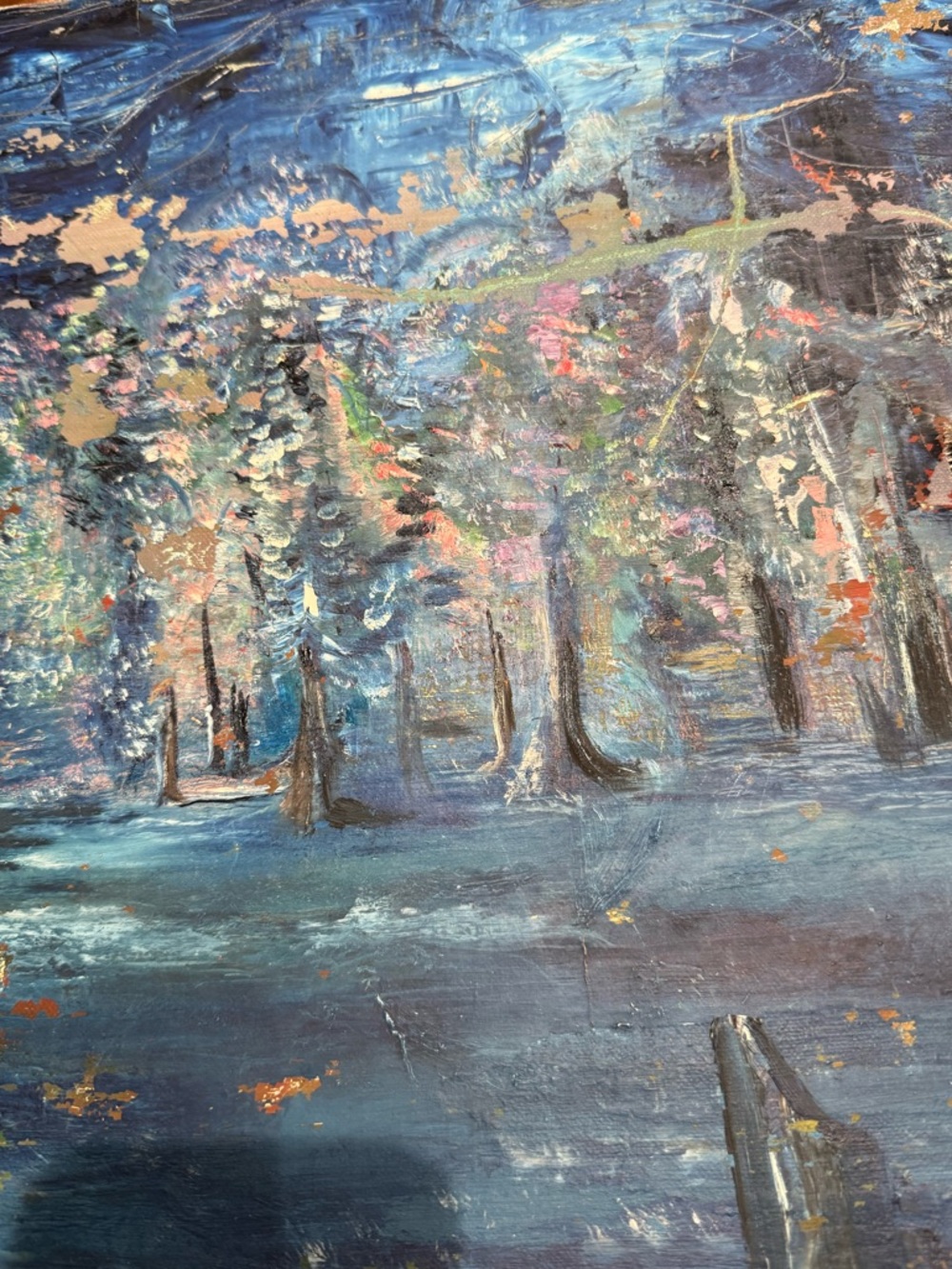 Abstract Forest Landscape Wall Art - Blue Multicolor